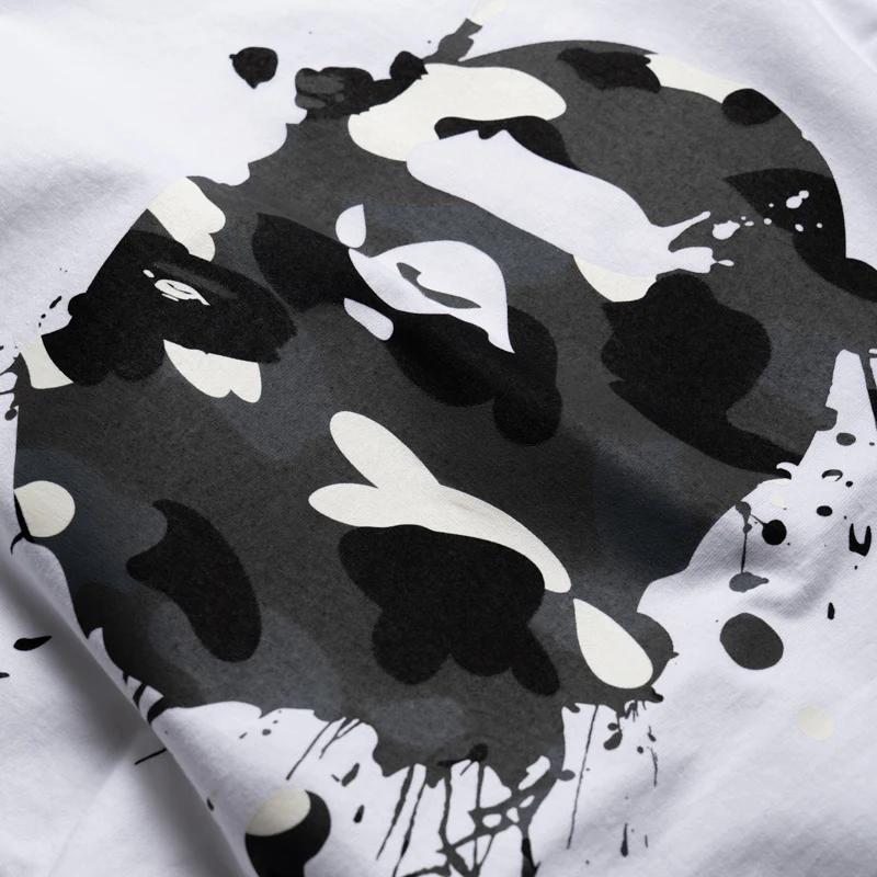 A Bathing Ape City Camo Painting Ape Head Tee - White