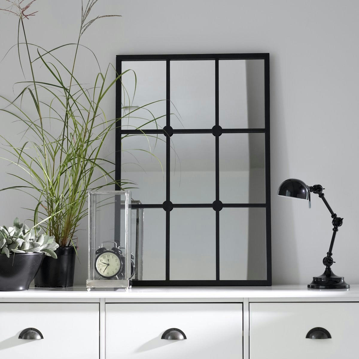 Miroir métal acier style fenêtre 60x90 cm, Lenaig