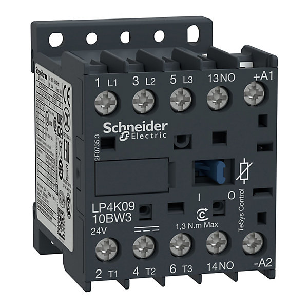 Lp4k0910bw3 Schneider - Contacteur Inverseur Tripolaire - 3no - 9a - Bobine 24vcc - Vis