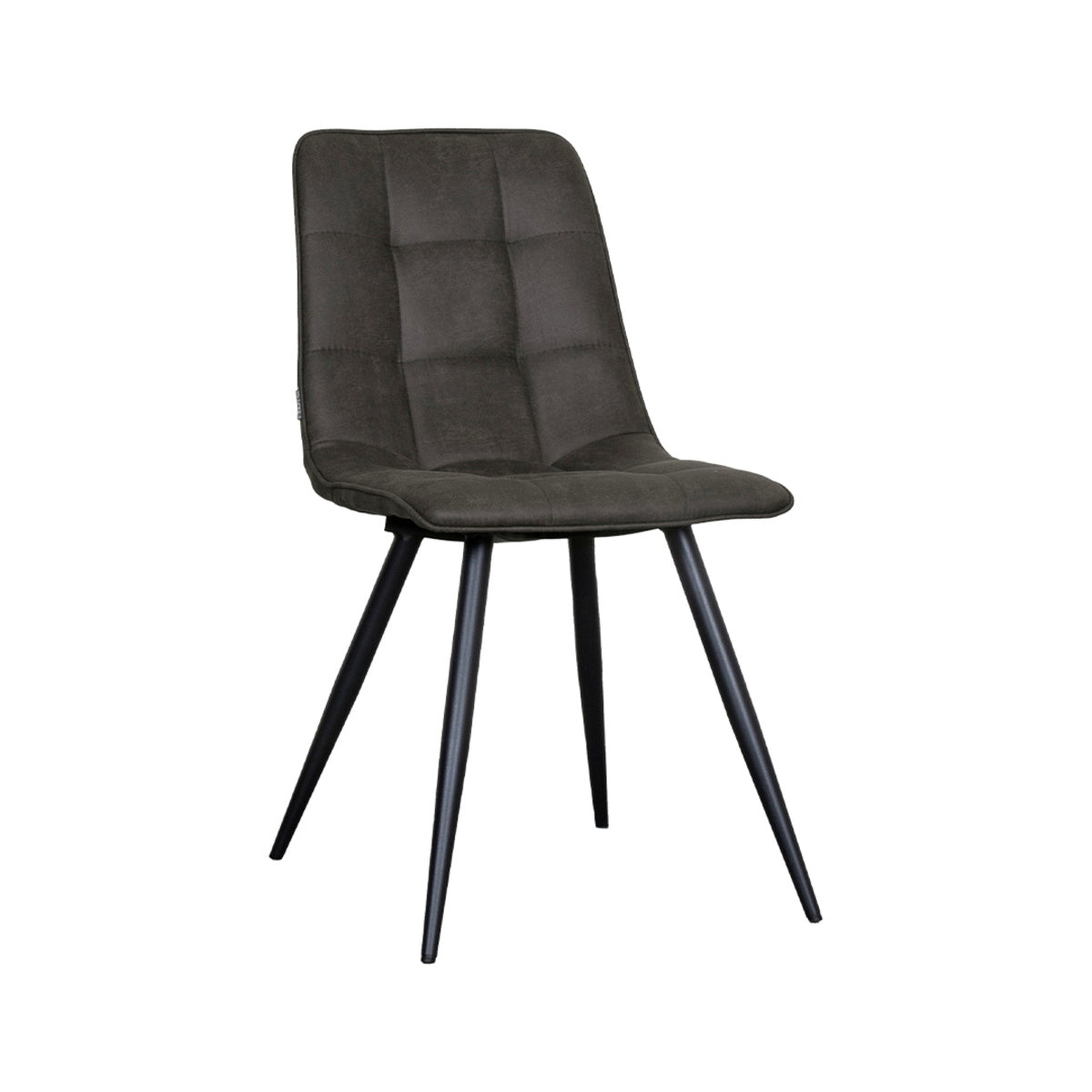 LABEL51 Eetkamerstoel Bistro - Antraciet/Zwart - Set van 4