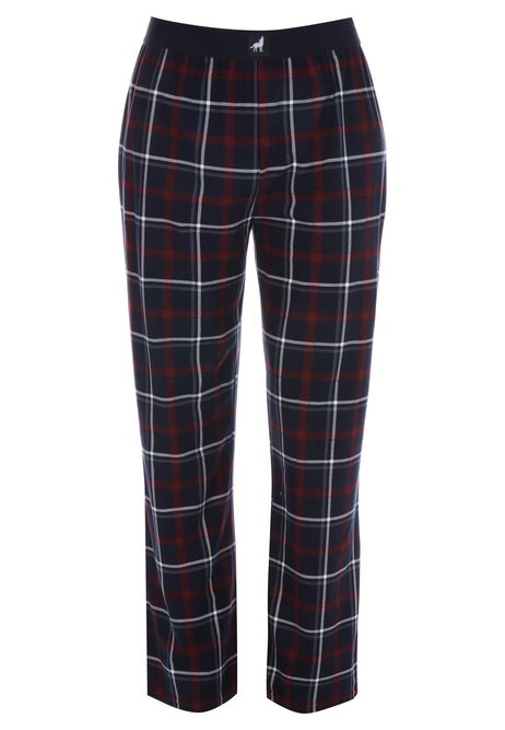 Mens Burgundy Check Fleece Pyjama Bottoms
