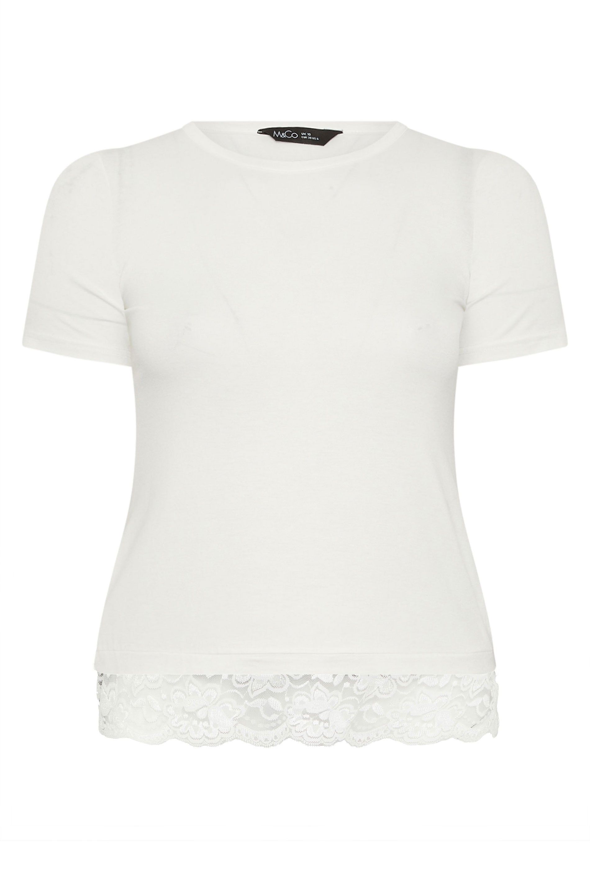 M&Co Lace Hem T-Shirt