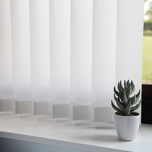 5 lamelles verticales orientables 89mm pour store californien en voile blanc sans chaînette basse H.260cm Madeco