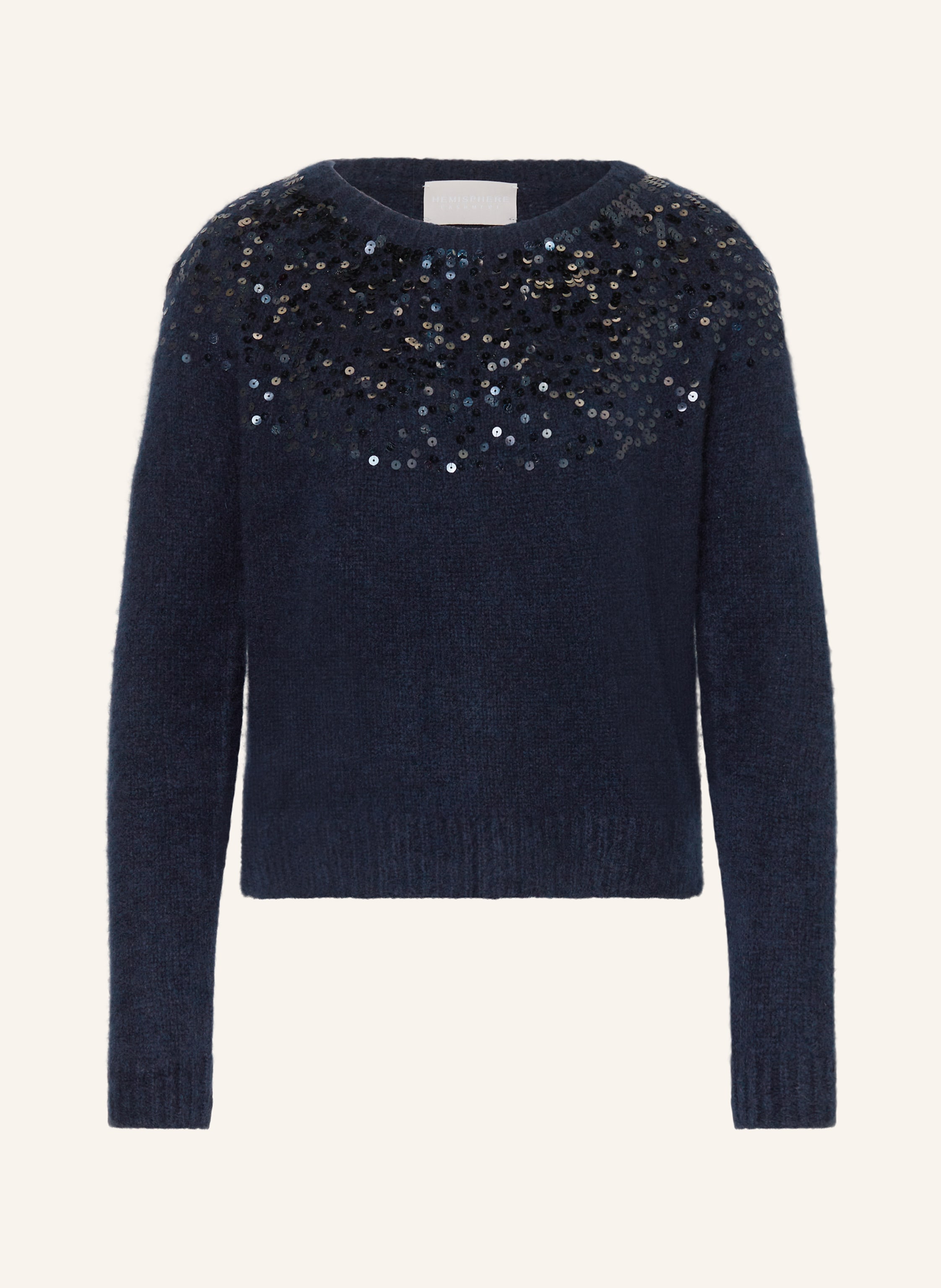 HEMISPHERE Pullover mit Cashmere und Pailletten