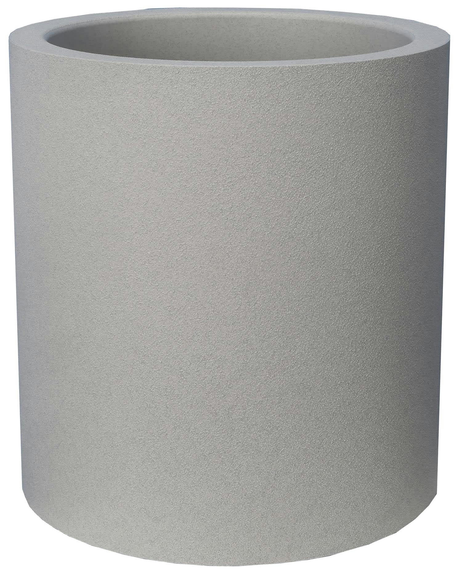 - Pot en plastique rond aspect granit 30 cm gris clair