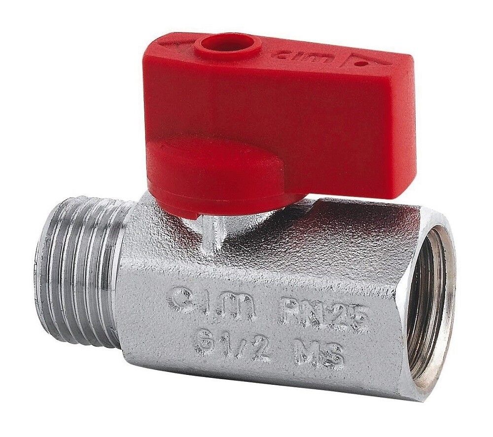 KULEVENTIL RØD 1/2"
