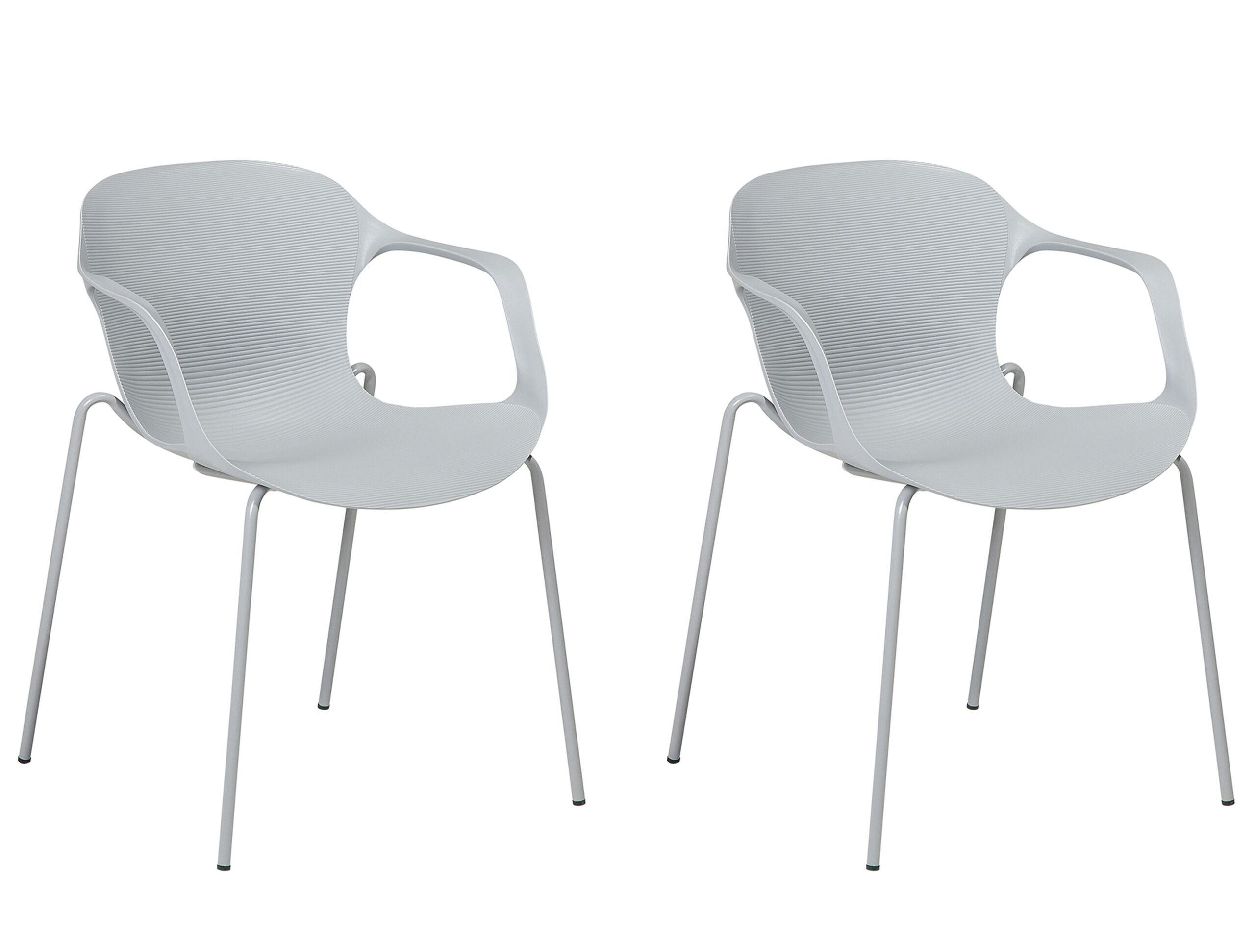 ELBERT - Lot de 2 chaises grises