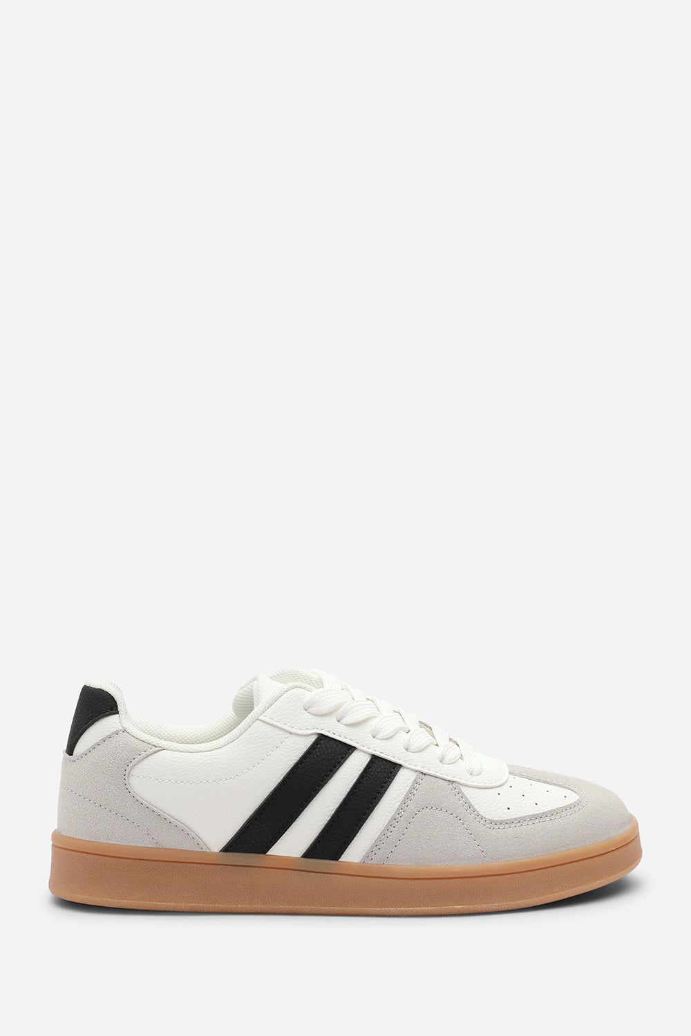 Where's That From Xia' Classic retro lace up trainer with stripes