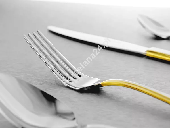 Komplet sztućców 24 cz. na 6 osób Hisar - Riva Gold (4.0/3.0 mm) złocone