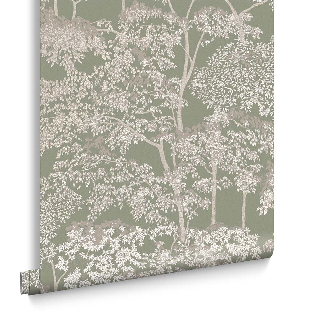 Graham & Brown Vliesbehang - Idyll Tree Sage - 10mx52cm