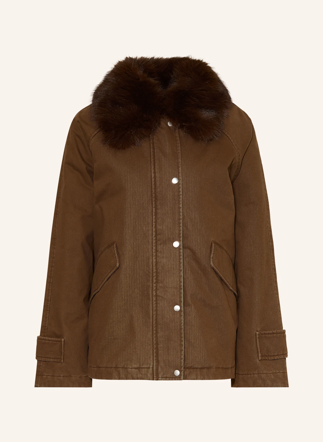 Marc O'Polo Jacke mit abnehmbarem Kunstfell-Kragen