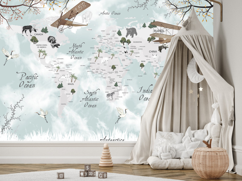 Fototapeta Dziecięca mapa świata 100x70cm