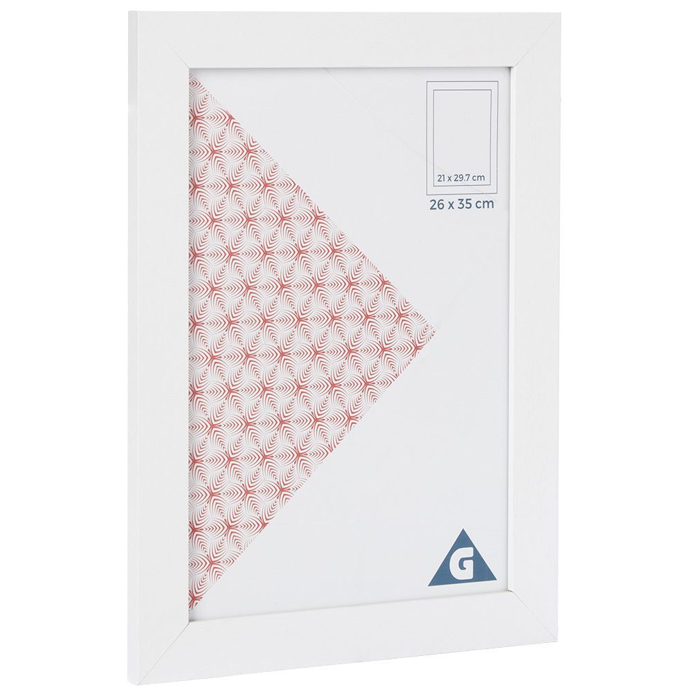 Cadre photo bois blanc 26x35cm pour photo 21x29,7cm