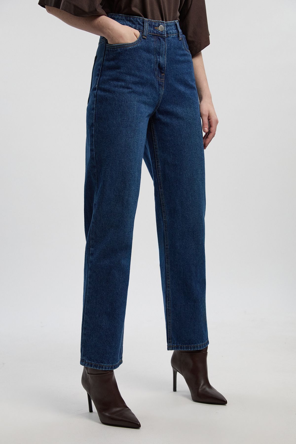 KarenMillen Denim High Waist Straight Leg Jean