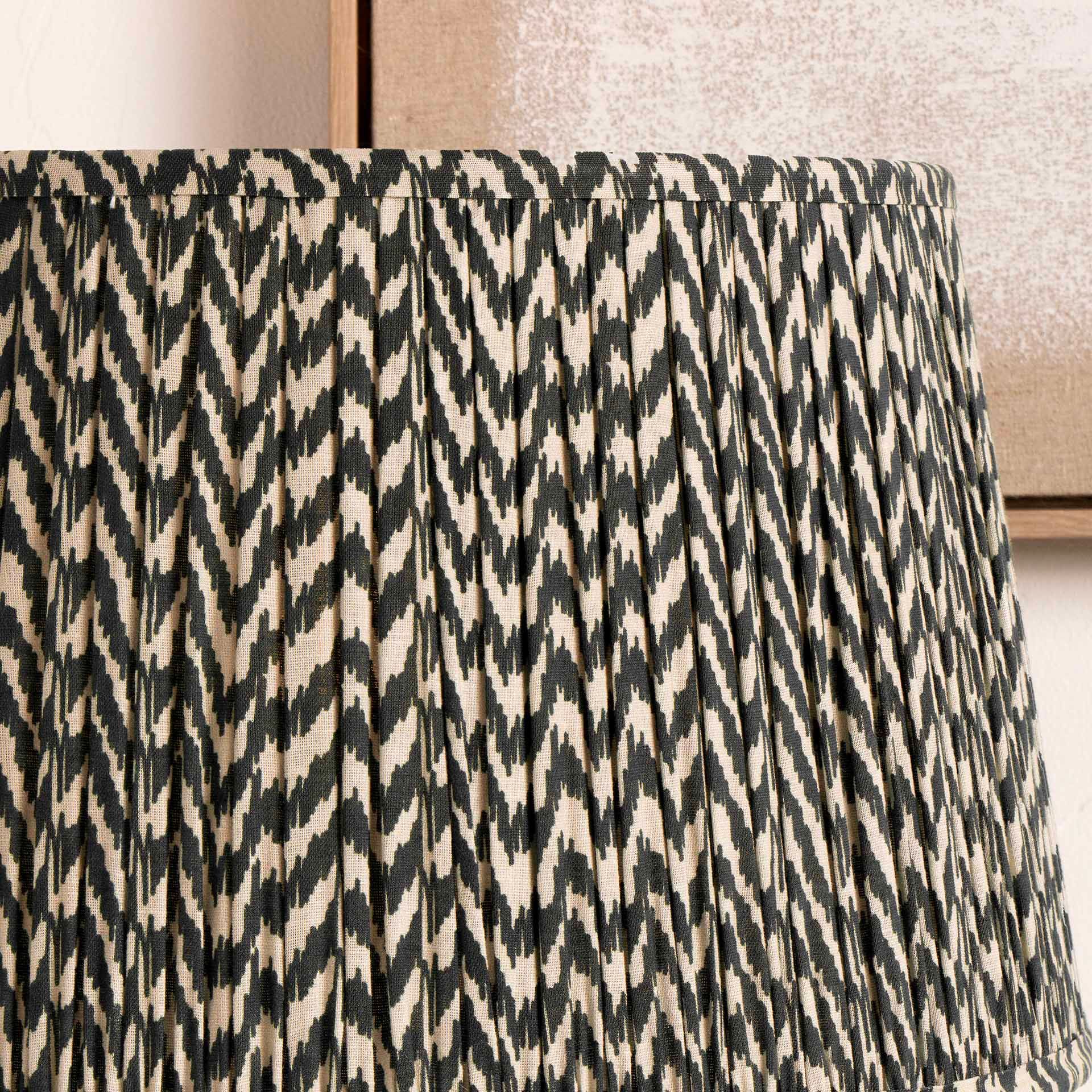Ruma Black Chevron Tapered Pleated Shade for Table Lamps