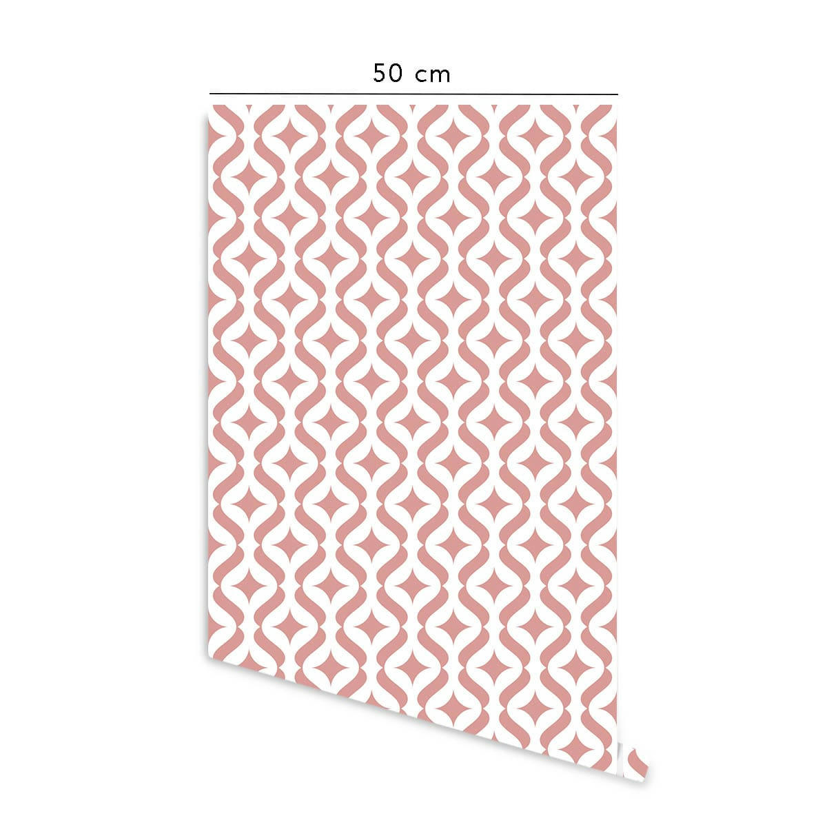 MODERN - Papier peint vinyle adhésif moderne rose vif 50x300 cm