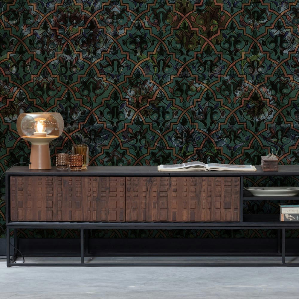 NUTS - Meuble TV 2 portes en bois noyer