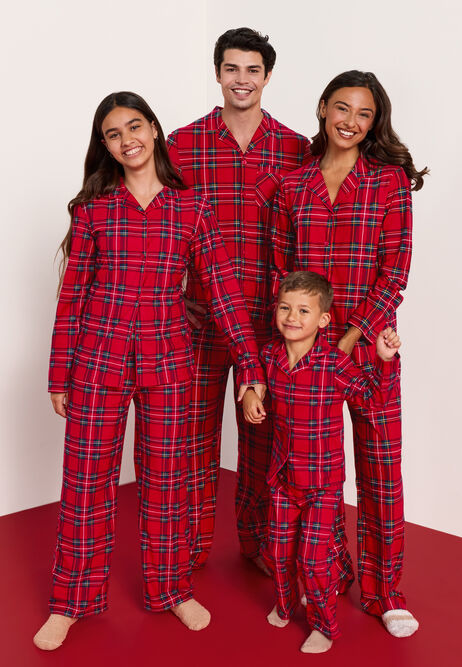 Mens Red Check Family Christmas Pyjama Set