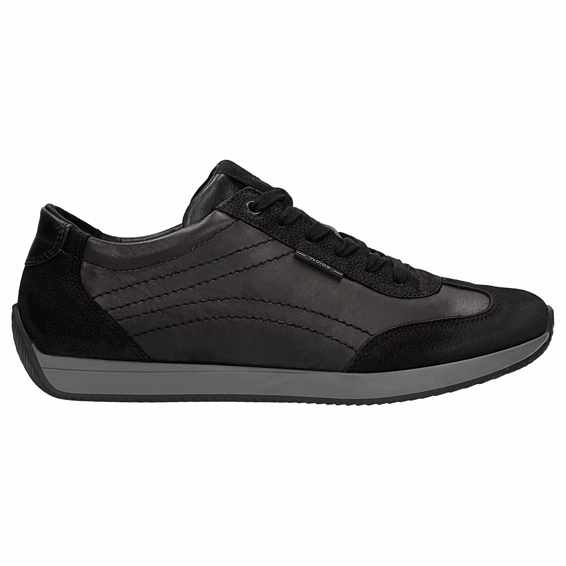 Czarne sneakersy męskie z łączonych skór