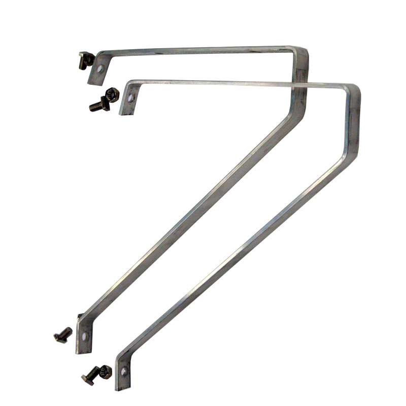 Set de 2 supports pour étagère en aluminium laqué noir ACD