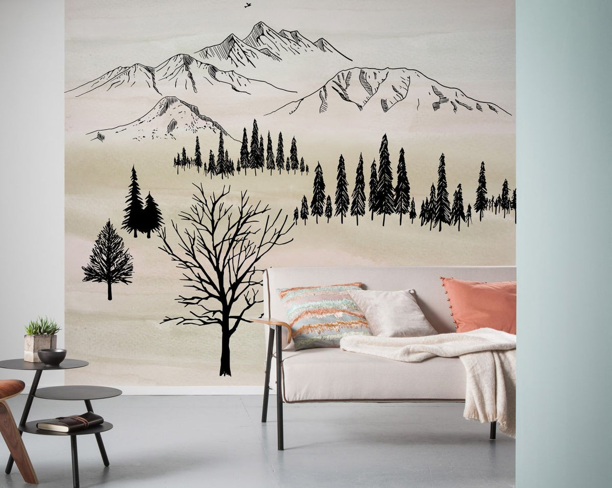Sanders & Sanders fotobehang landschap beige - 300 x 280 cm - 612137