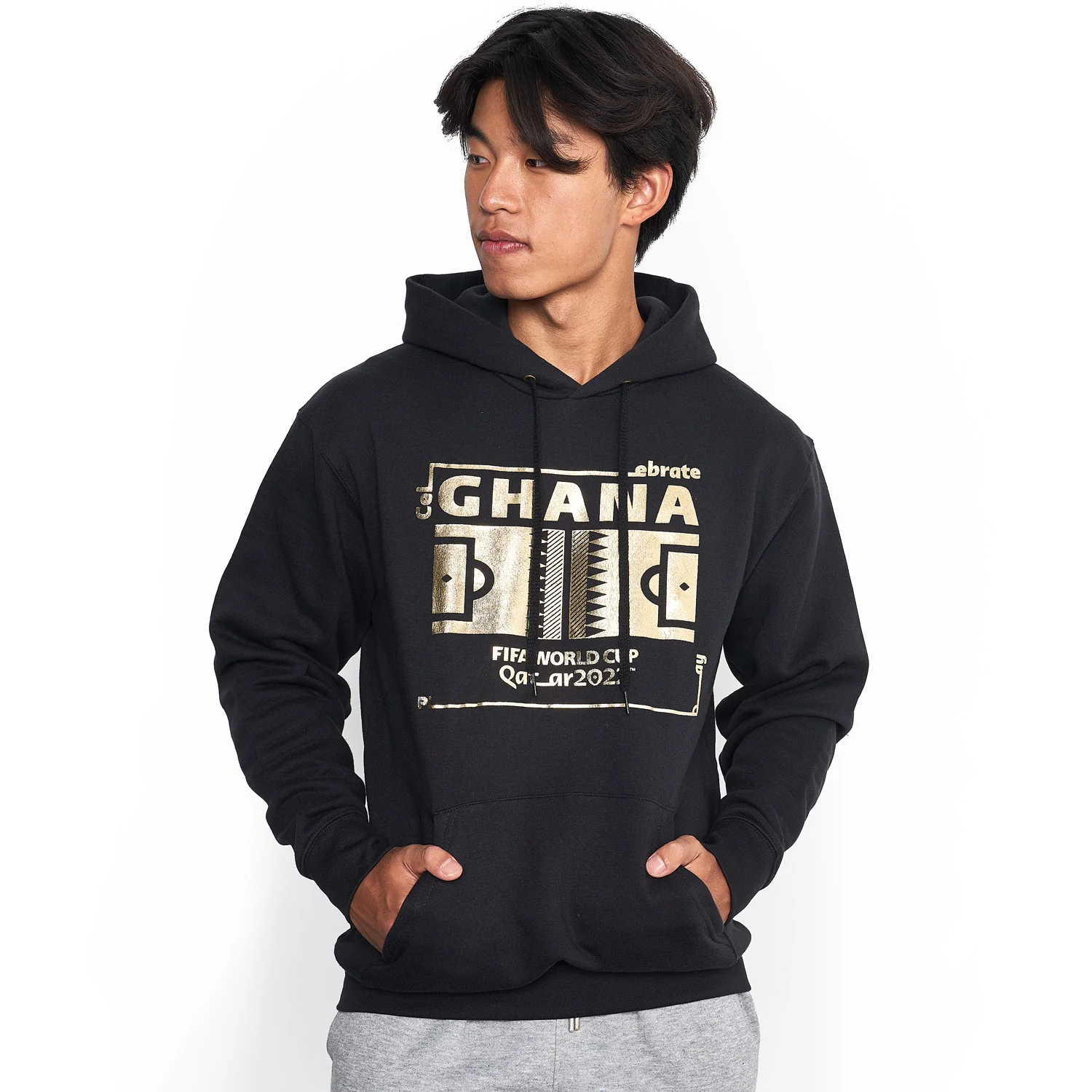 2022 World Cup Futbol Nation Hoodie Ghana - Black