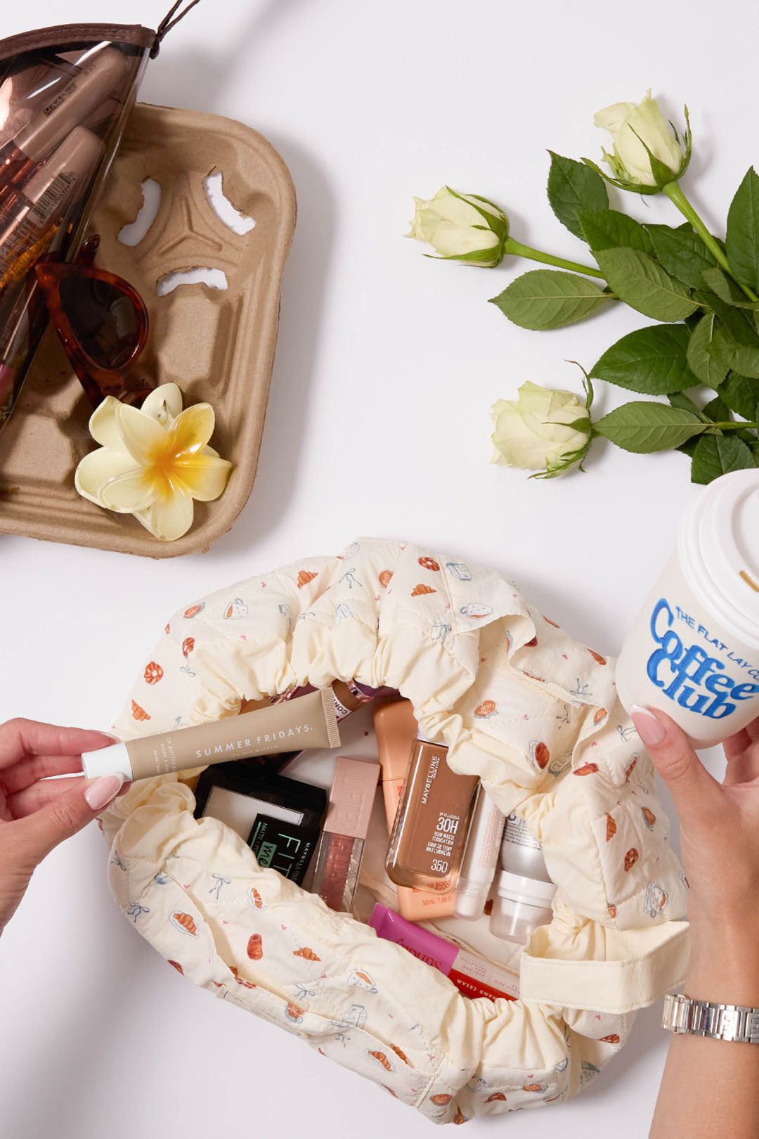 The Flat Lay Co Parachute Drawstring Makeup Bag - Patisserie