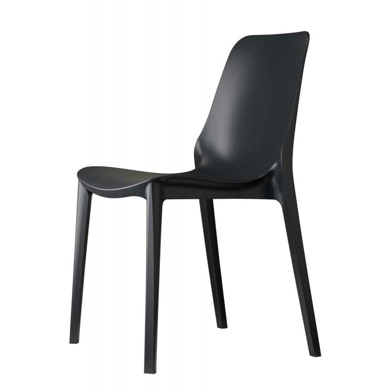 GINEVRA - Chaise design en plastique anthracite