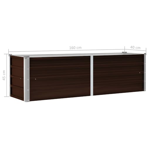 NNEVL Garden Raised Bed Brown 160x40x45 cm Galvanised Steel