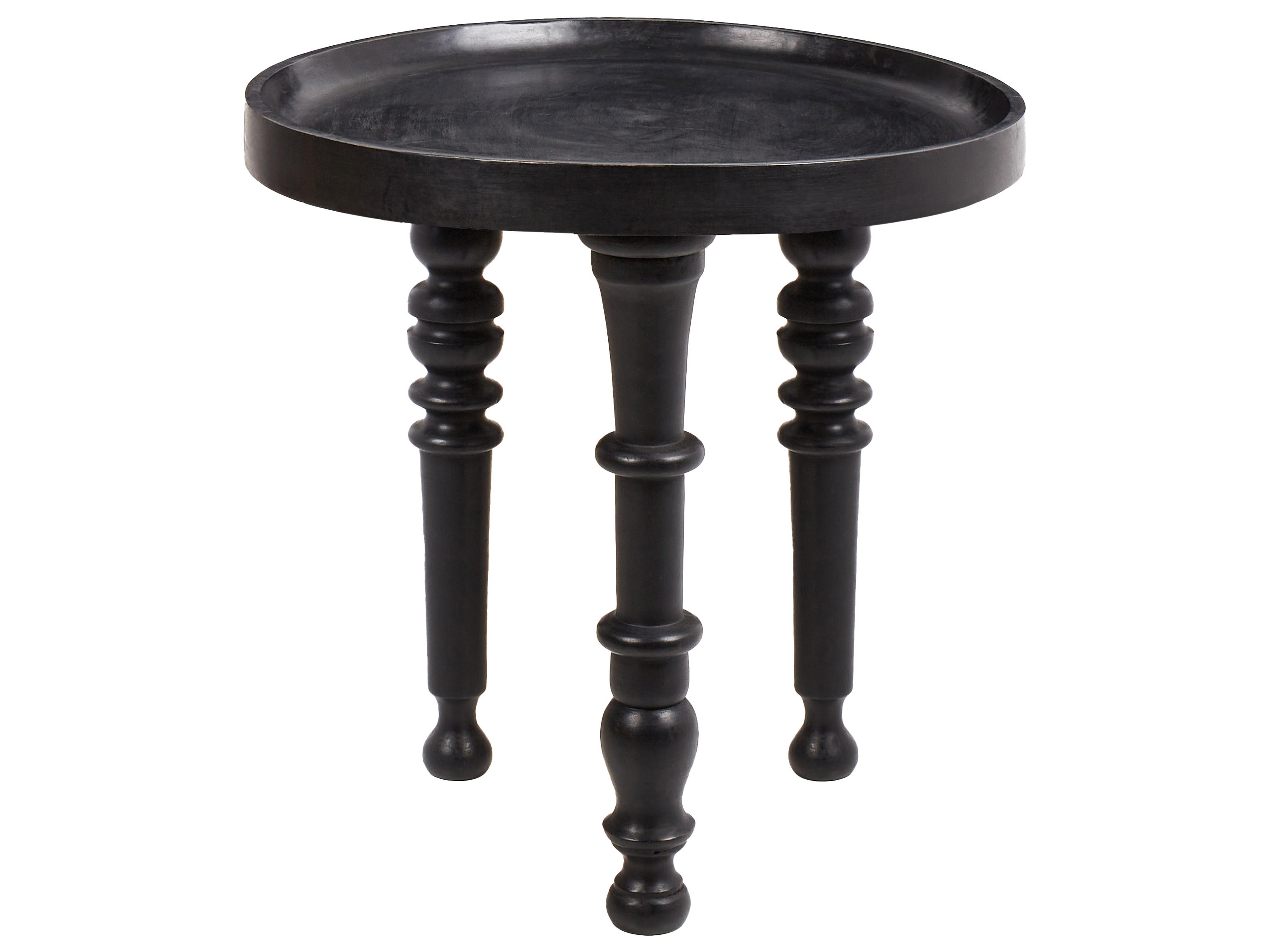 Side Table LEETON Mango Wood Black