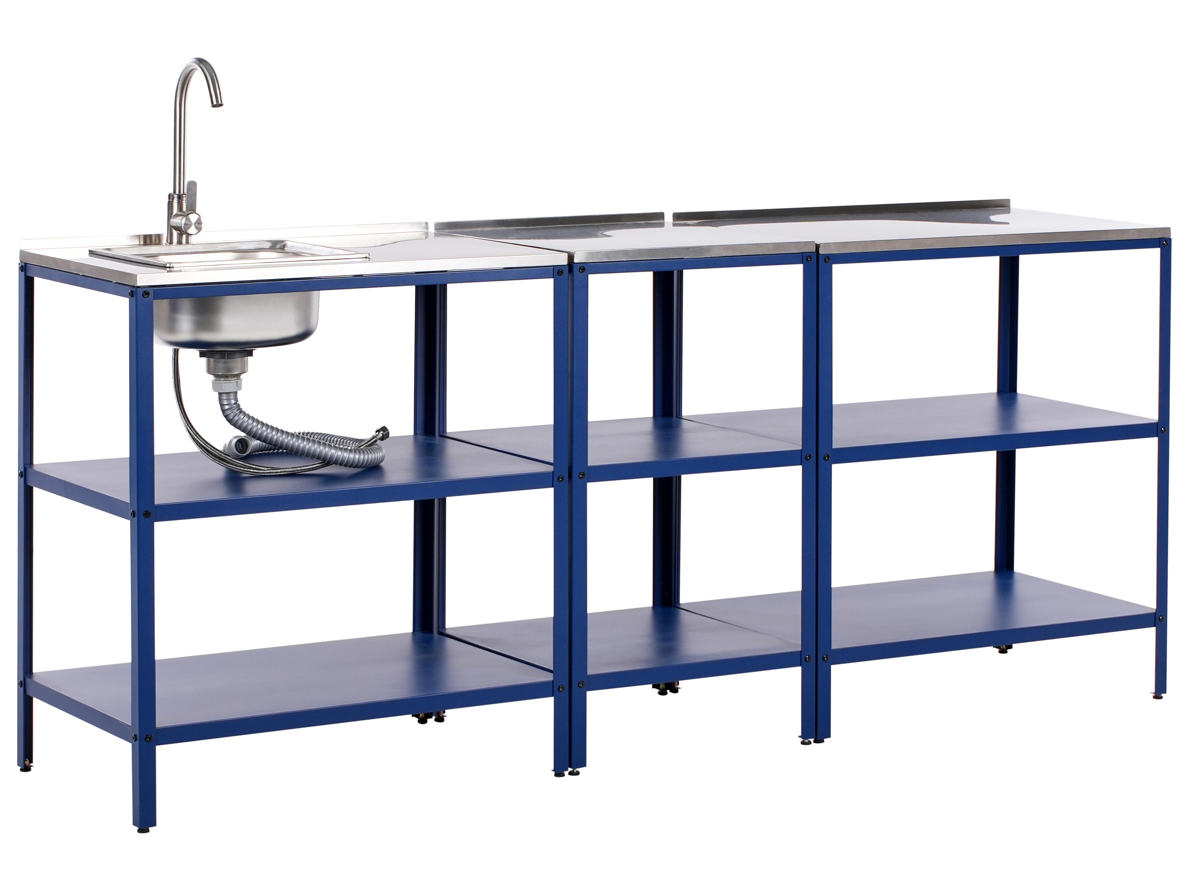 2 Piece Outdoor Kitchen Set with Sink VILAMA Blue