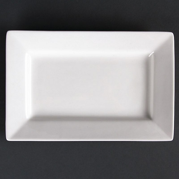 Assiettes Rectangulaires 257x155 mm à Bord Large Lumina - Lot de 4