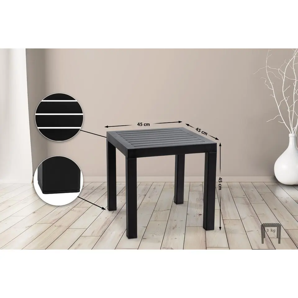 CLP Bijzettafel Ocean Kunststof - zwart