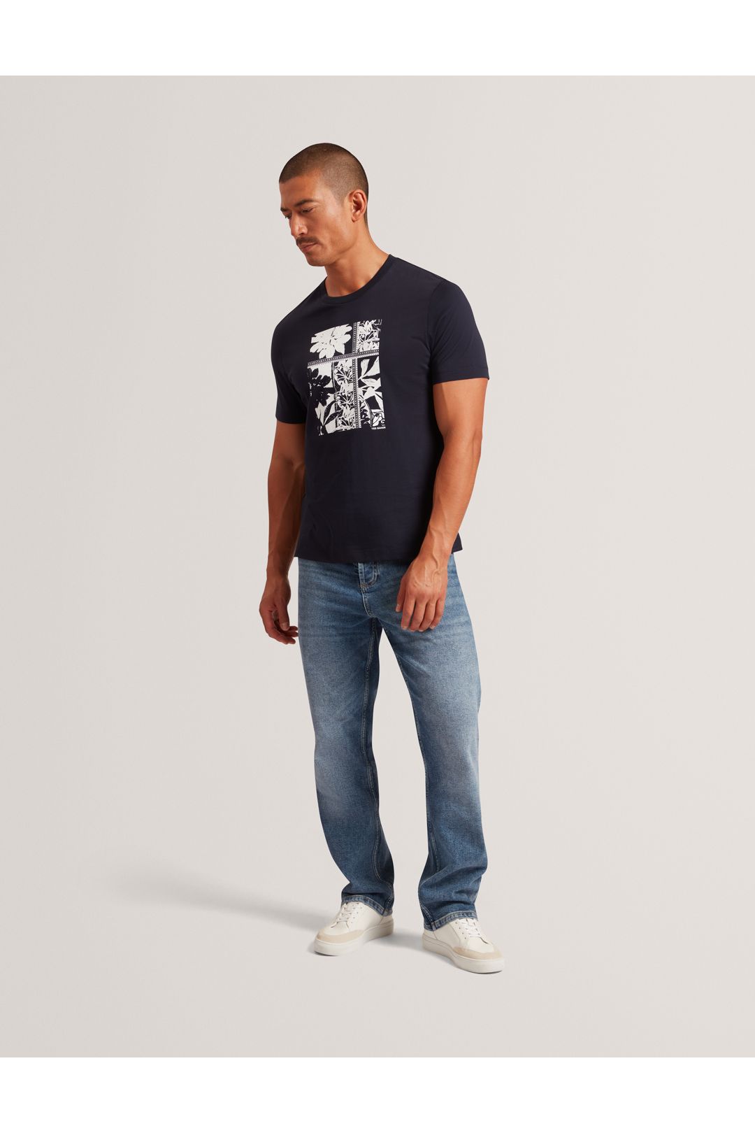 Ted Baker KONEY SS Floral Box Print T-Shirt Navy