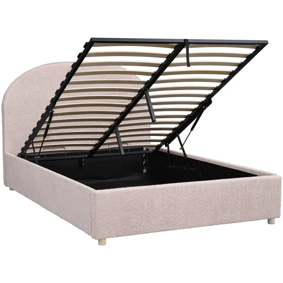 Vipack bed Moon met opbergruimte - roze - 140x200 cm