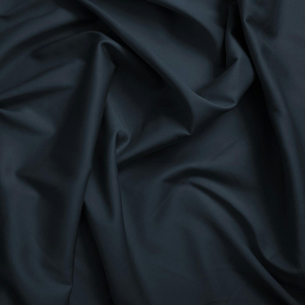 GAMME UNIS SATIN - Drap housse satin de coton 180x200 cm bleu
