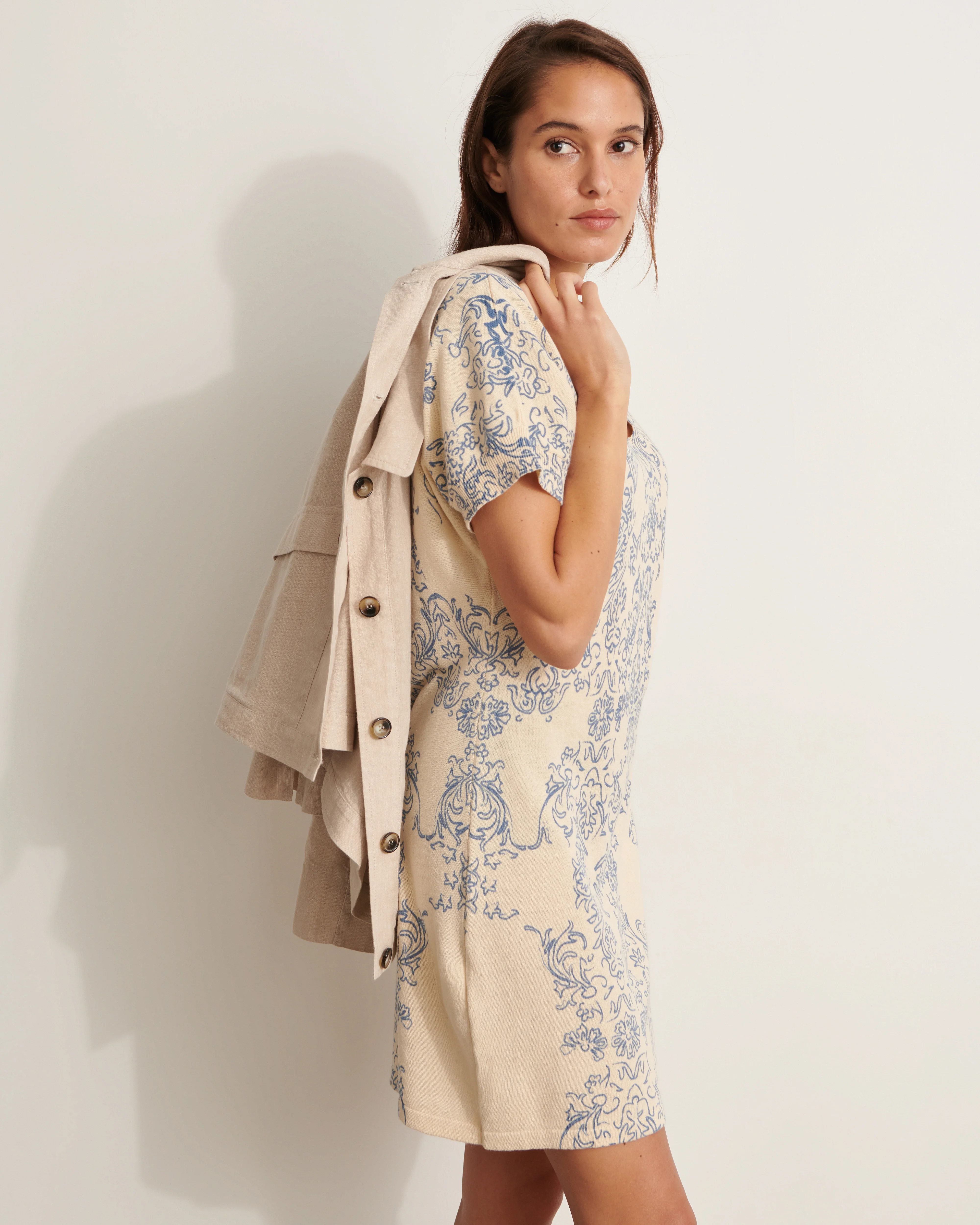Robe kimono en maille imprimée OPALISMA/11123/882
