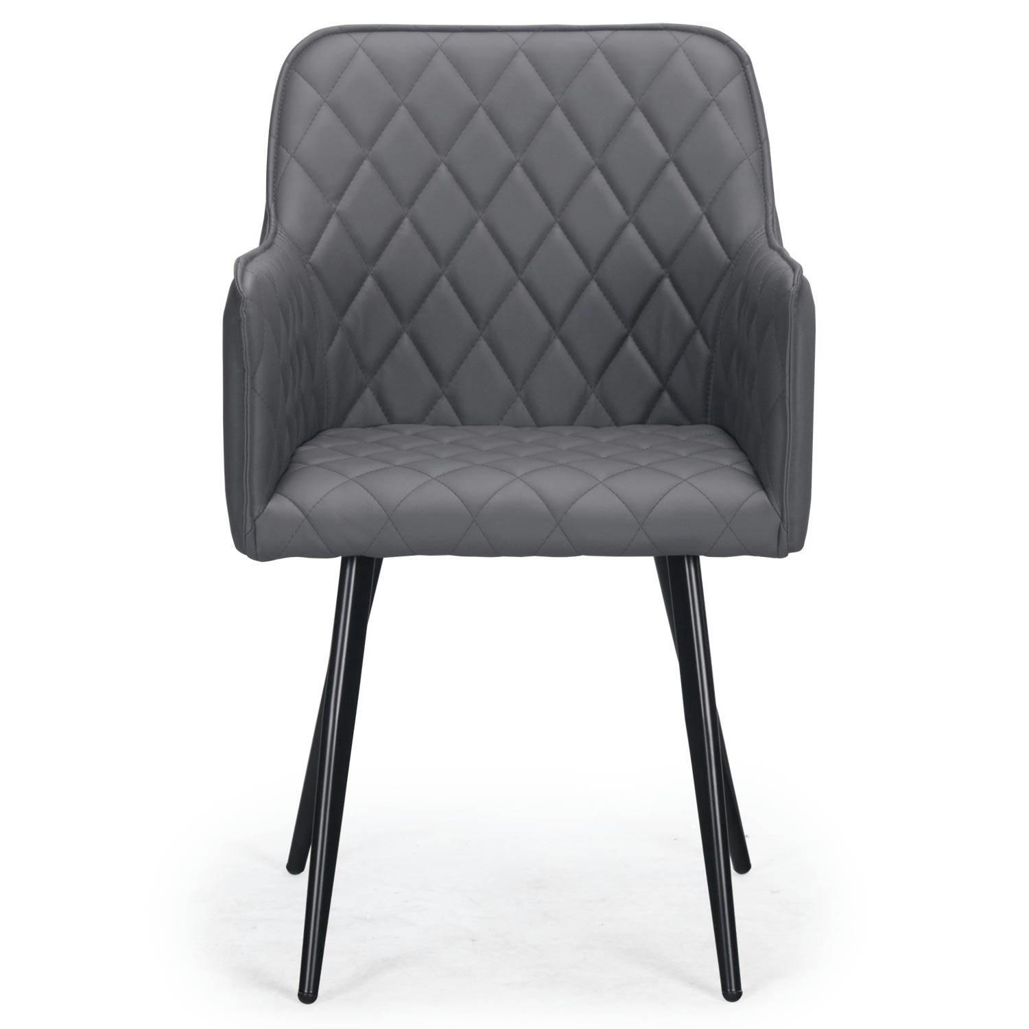 CLARK - Lot de 2 chaises simili gris