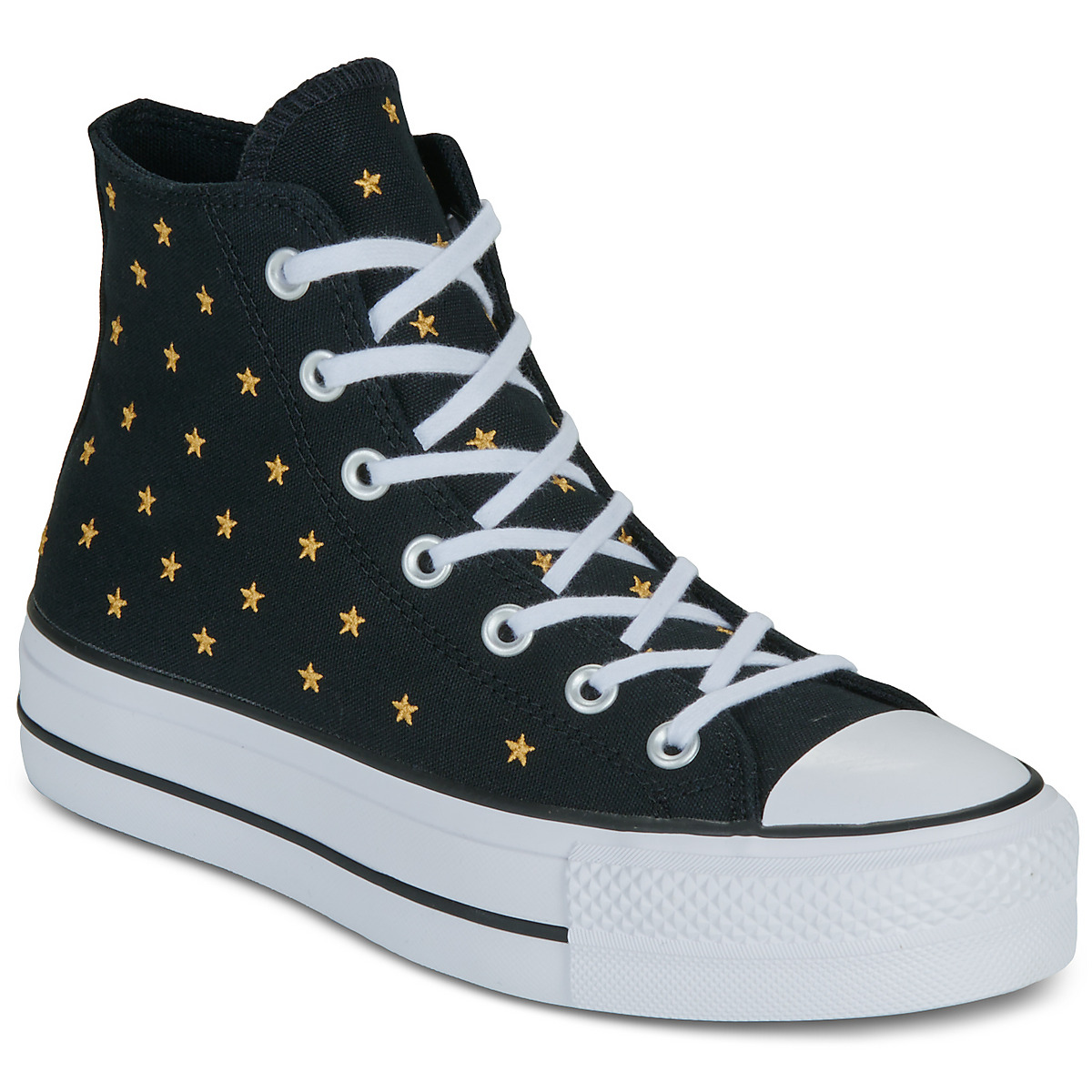 Converse - LIFT PLATFORM EMBROIDERED STARS - Black