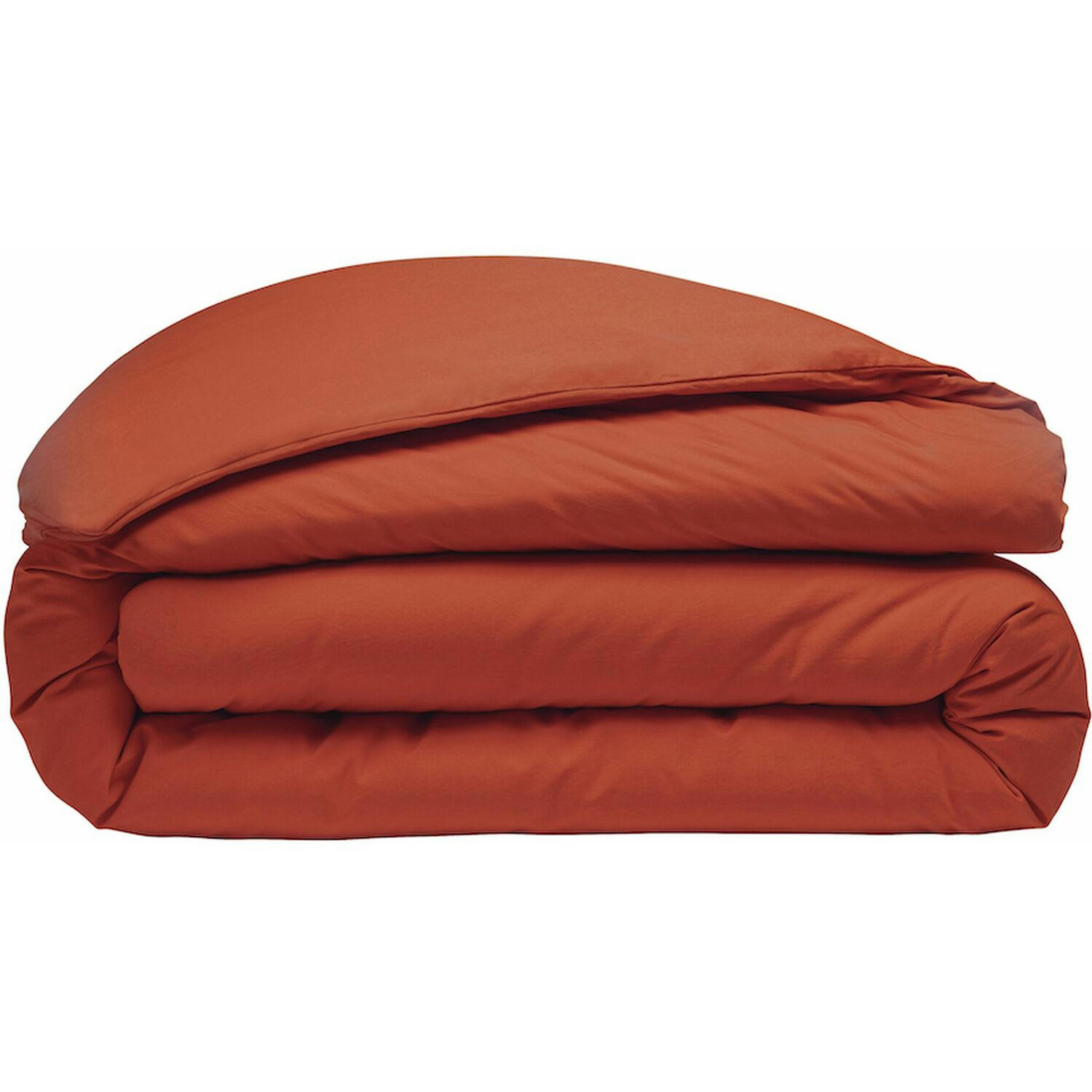ORANGE - Housse de couette percale de coton rouge 240x260 cm