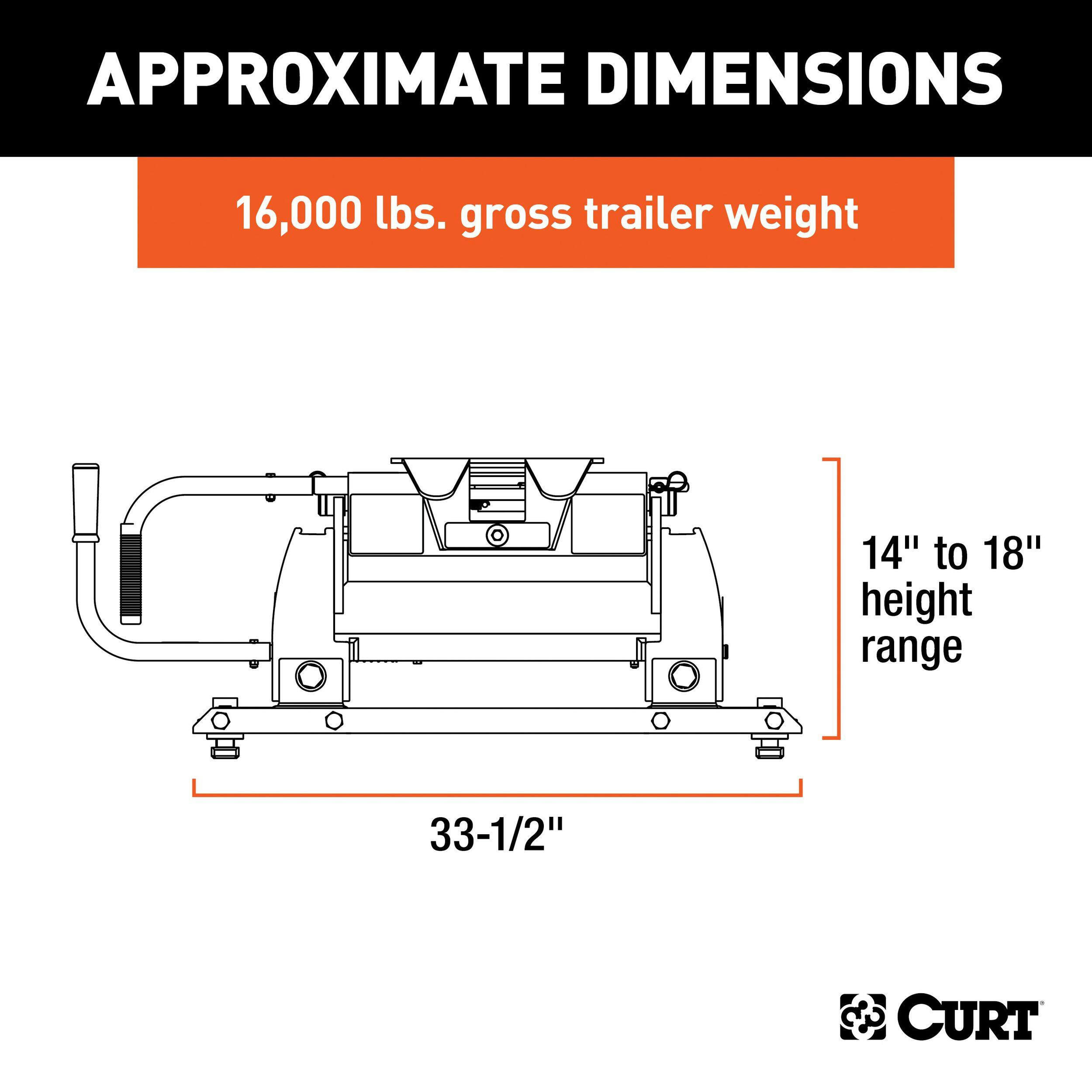 CURT E16 Sliding 5th Wheel Hitch, Select Models