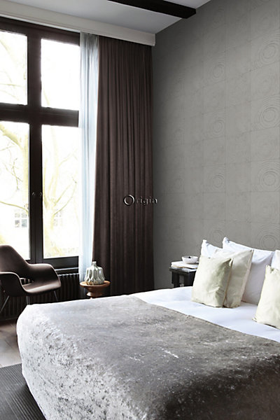 Origin Wallcoverings papier peint sections transversales des troncs d'arbres gris foncé 53 cm x 10.05 m