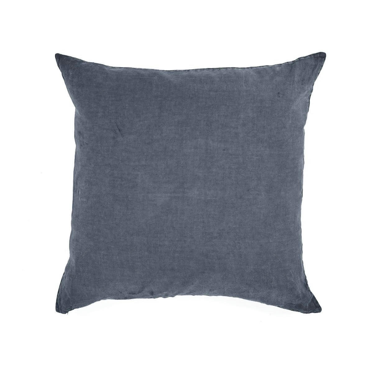 BASES DE LA LITERIE - Taie d'oreiller en lin pur lavé  Bleu nuit 65x65