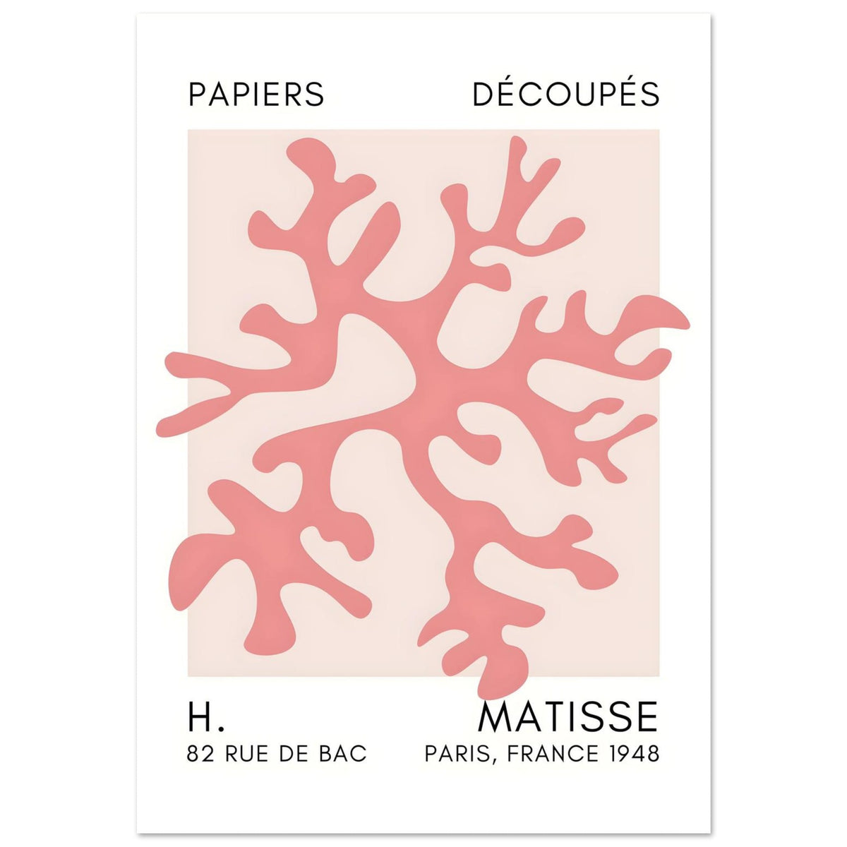 Artfulprints Poster Matisse – Dreamy coral flower taupe  - 70x100 cm - Taupe