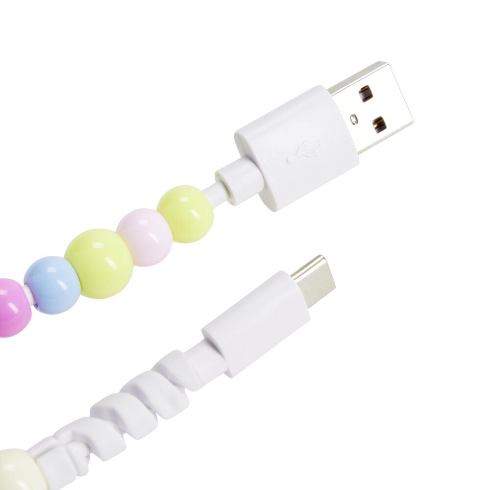 Câble de charge USB vers USB-C x2 fil perles plastique 1m