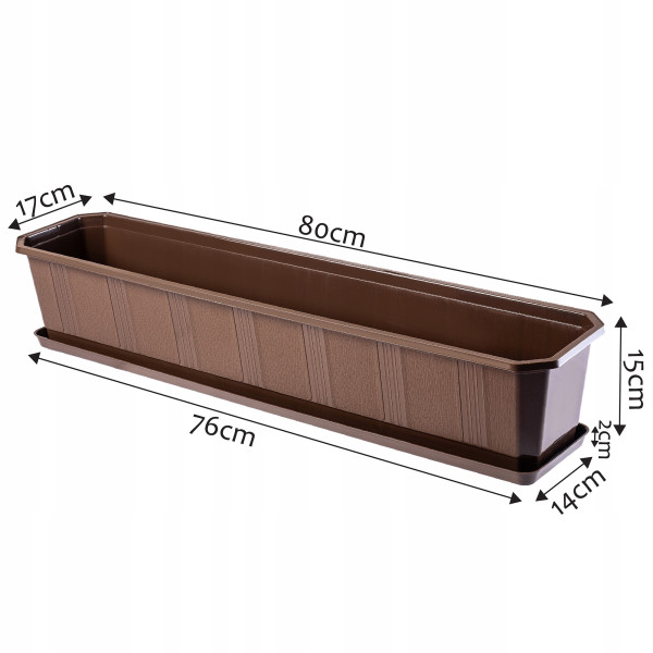 Skrzynka Balkonowa Doniczka Uchwyty Podstawka 80cm