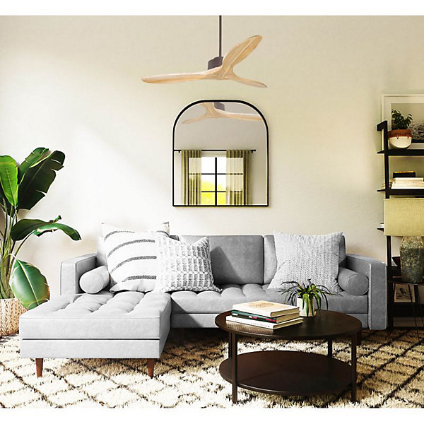 Modulo de KlassFan - Super destratificateur et ventilateur DC 132 cm Chocolat pales bois clair sans Lumière25 à 40 m²