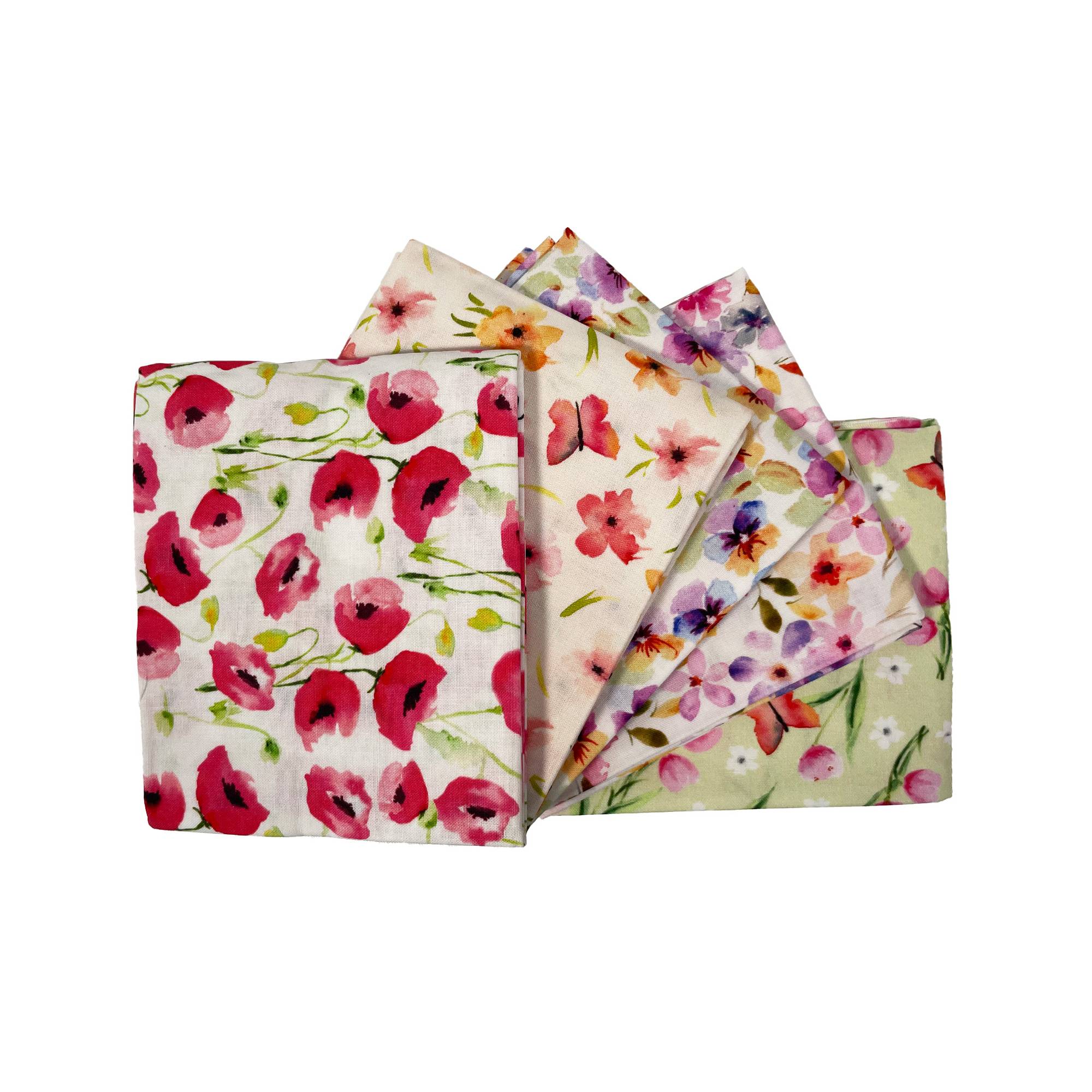 Spring Watercolour Cotton Fat Quarters 5 Pack