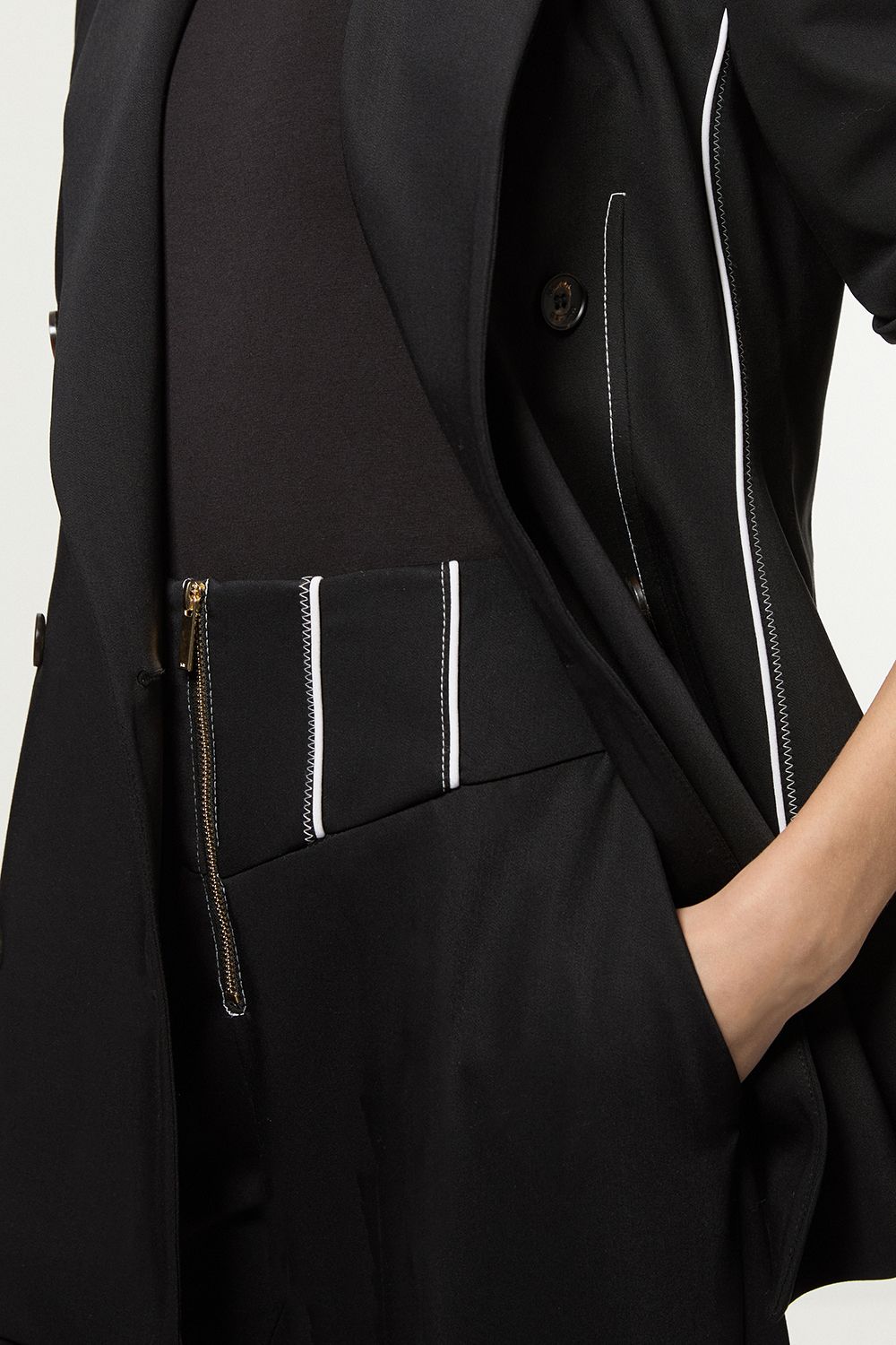KarenMillen Tailored Stitch Detail Straight Leg Trouser