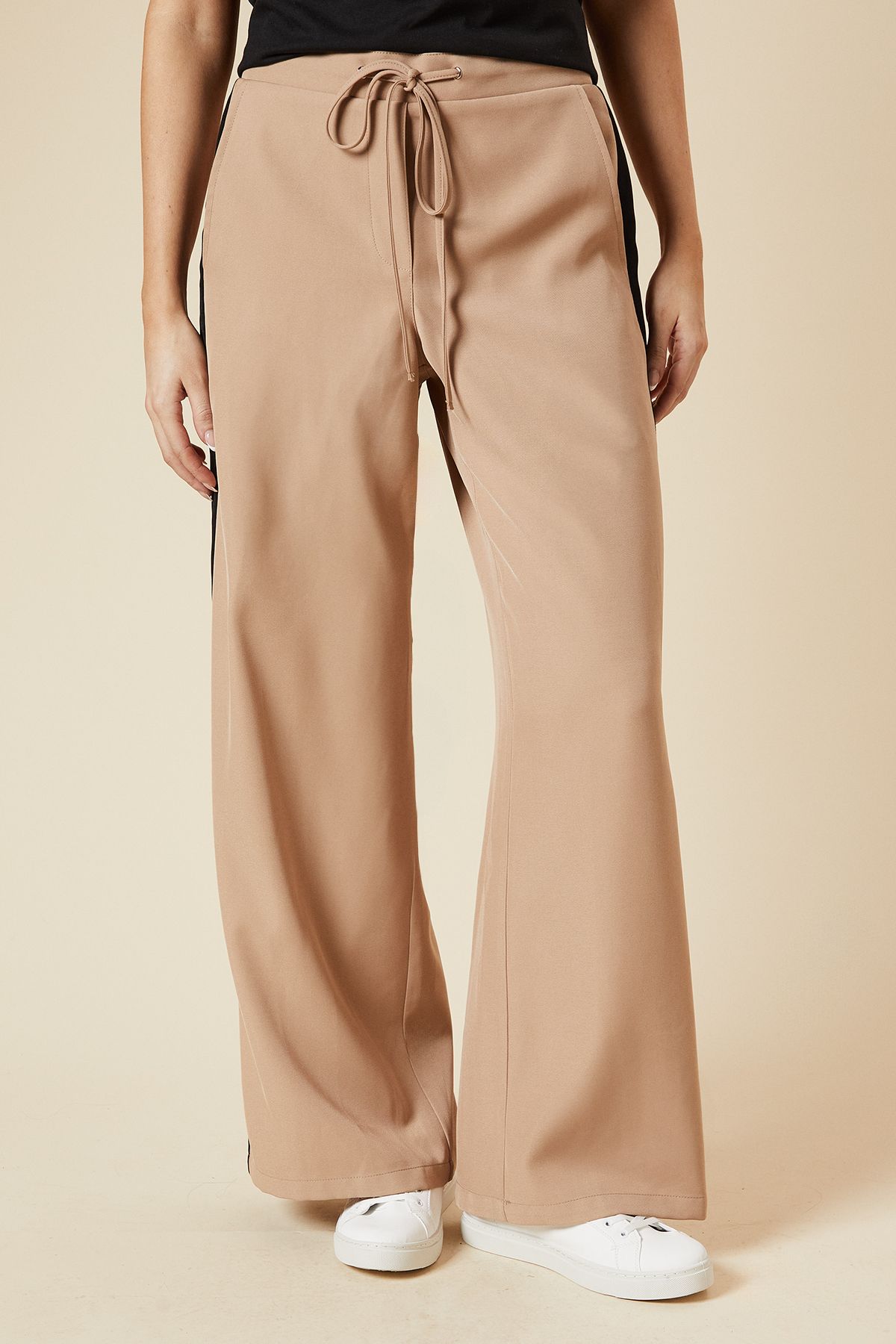 Dorothy Perkins Elastic Waist Side Stripe Wide Leg Trouser